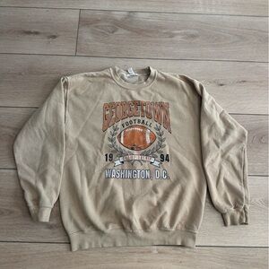 Tan Georgetown Football Crewneck